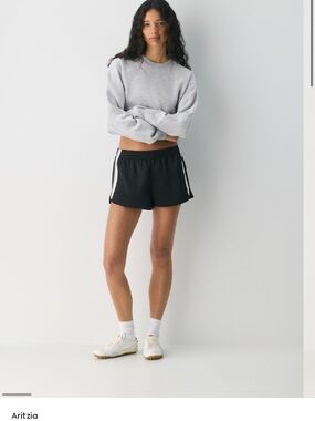 Aritzia Black Athletic Shorts with White Side Stripes